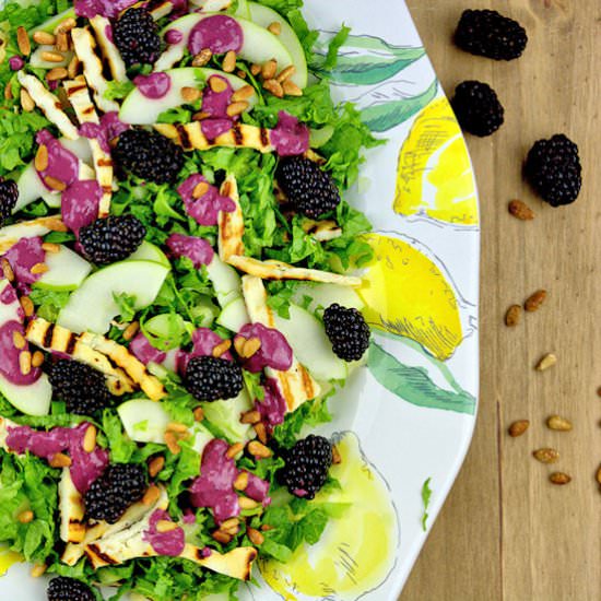 Salad Halloumi & Blackberry Dressing - Recipe photo by agourmetfoodblog