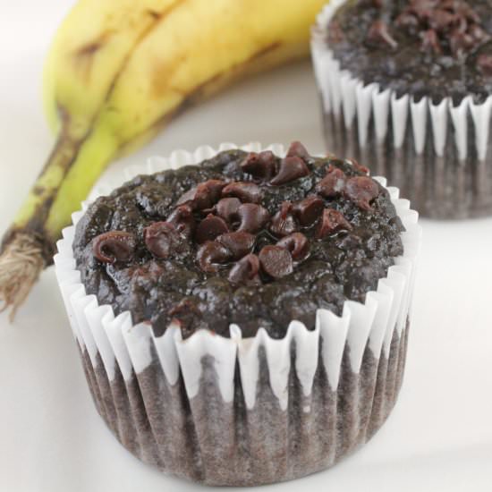 Low Carb Cocoa Banana Muffins - Recipe photo by Bad Batch Baking