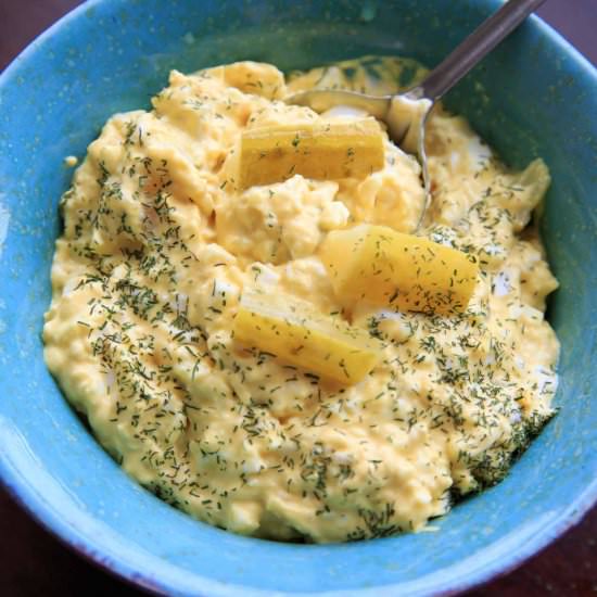 Dill Pickle Egg Salad - Recipe photo by trialandeater