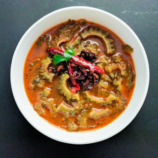 Pavakka Theeyal - Recipe photo by TheTakeItEasyChef