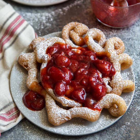 Strawberry Funnel Cake - Recipe photo by the little epicurean