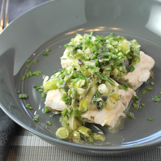 Steamed Cod with Seaweed Butter - Recipe photo by Food Gal
