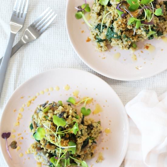 Mushroom & Spinach Risotto - Recipe photo by begoodorganics