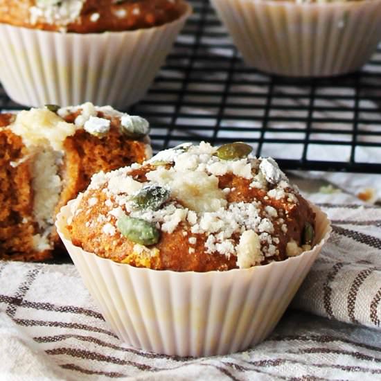 vegan cream cheese pumpkin muffins - Recipe photo by marystestkitchen