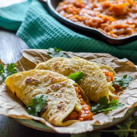 Sweet Potato and Carrot Tinga Tacos - Recipe photo by dorastable