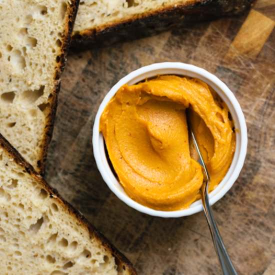 Vegan Chipotle Cheese Spread - Recipe photo by thecuriouschickpea