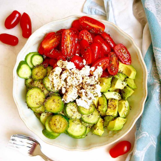 Tomato, Cucumber, Avocado Salad - Recipe photo by perchancetocook.com