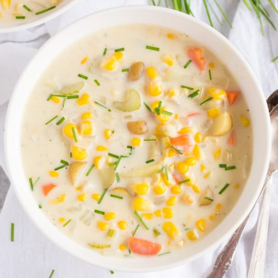 Creamy Corn Chowder - Recipe photo by heartandstove