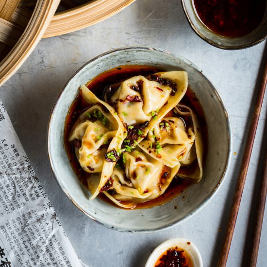 Chicken & Corn Wontons - Recipe photo by The Hungry Cook