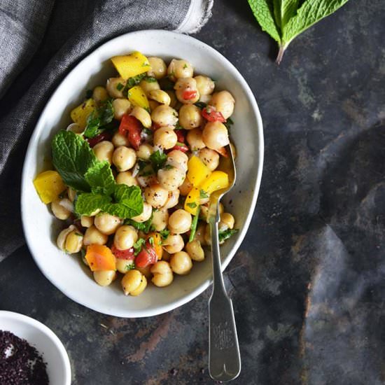 Sweet Pepper Chickpea Salad - Recipe photo by AnEdibleMosaic