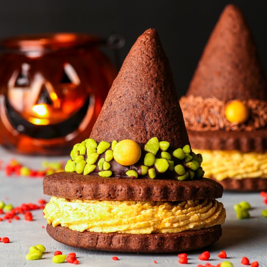 Witch Hat Cookie Sandwiches - Recipe photo by theloopywhisk