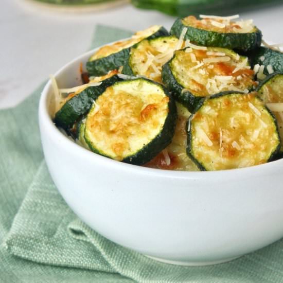 Roasted Garlic Parmesan Zucchini - Recipe photo by Byte Sized Nutrition