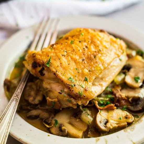 Champagne Braised Chicken Thighs - Recipe photo by Thelifejolie