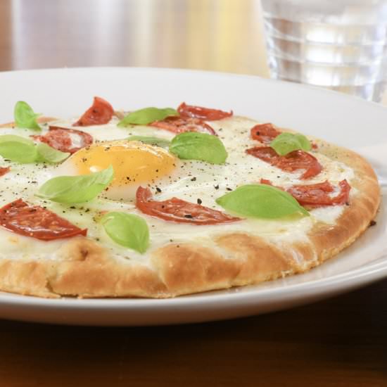 Caprese Breakfast Pizza - Recipe photo by For the Love of Cooking