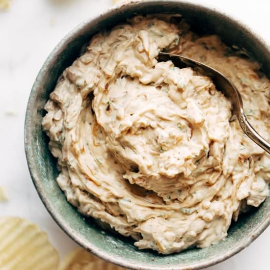 Caramelized Onion Dip - Recipe photo by pinchofyum