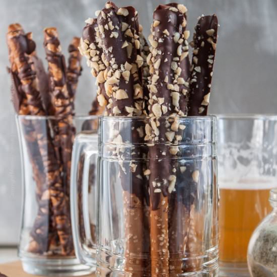 Chocolate Covered Pretzel Rods - Recipe photo by Craft Beering