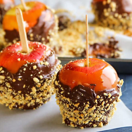 Chocolate Peanut Caramel Apples - Recipe photo by Kleinworth &amp; Co