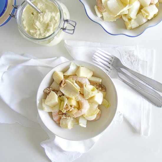 Ensalada de Endivias con Langostino - Recipe photo by Cogollos de Agua
