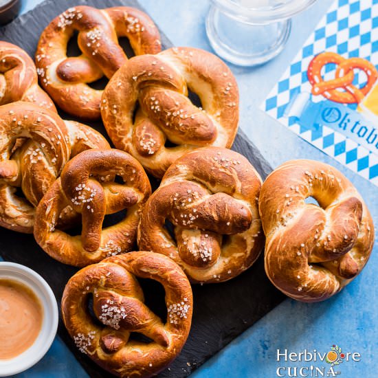 German Soft Pretzels | Laugenbrezel - Recipe photo by Herbivore Cucina