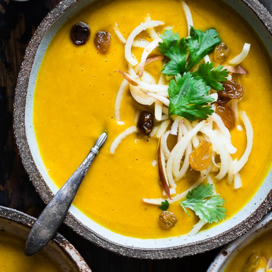 Turmeric Apple Kabocha Squash Soup - Recipe photo by foodfaithfitness