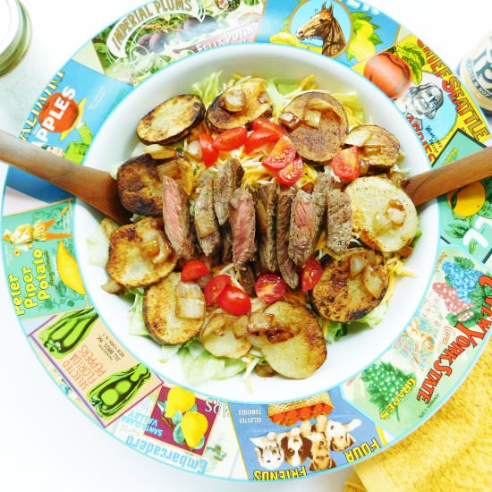 Cajun Steak & Potato Salad - Recipe photo by Bottom Left of the Mitten