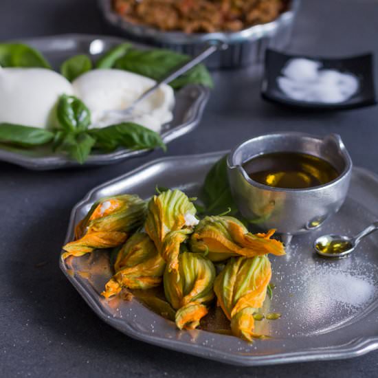 Stuffed Squash Blossoms - Recipe photo by Spoonabilities