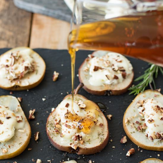 Baked Pears with Goat Cheese, Honey - Recipe photo by culinaryginger