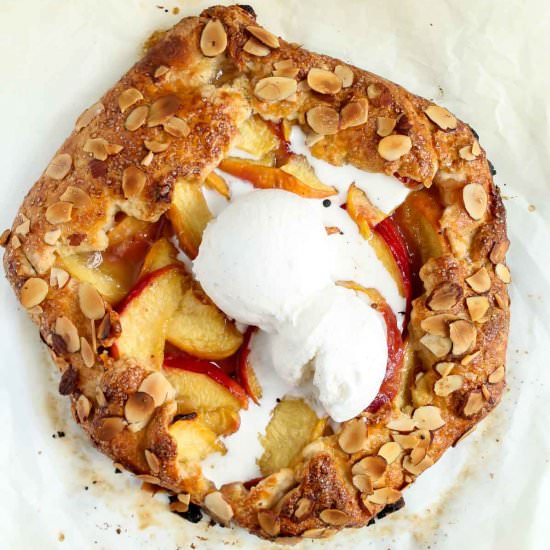 Peach Almond Galette - Recipe photo by katiebirdbakes