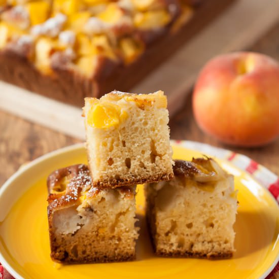 Greek Yogurt and Peach Cake - Recipe photo by Simple Sugars