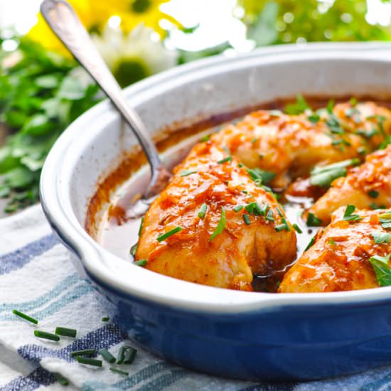 5-Minute Honey French Baked Chicken - Recipe photo by The Seasoned Mom