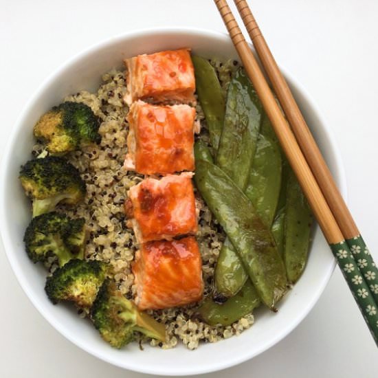 Sweet and sour salmon with quinoa - Recipe photo by spoonof