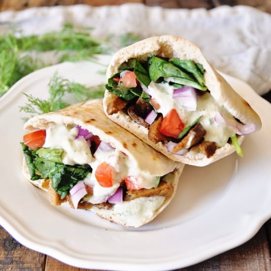 Vegan Seitan Pita Pockets - Recipe photo by lettuceeatveggies