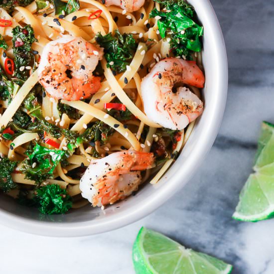 Chili Shrimp Pasta - Recipe photo by Girl Heart Food