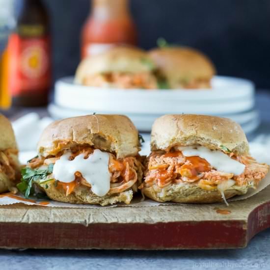 Cheesy Buffalo Chicken Sliders - Recipe photo by joyfulhealthyeats