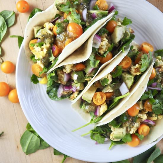 Tomatillo Paleo Breakfast Tacos - Recipe photo by Food to Feel Good
