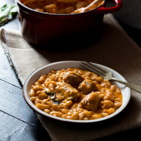 Tuscan bean and sausage stew - Recipe photo by Inside the rustic kitchen