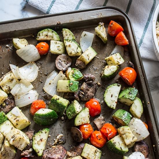 Mediterranean Roasted Veggies - Recipe photo by lemonsandbasil