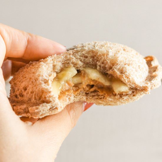 Peanut Butter Banana Sandwiches - Recipe photo by dessertswithbenefits