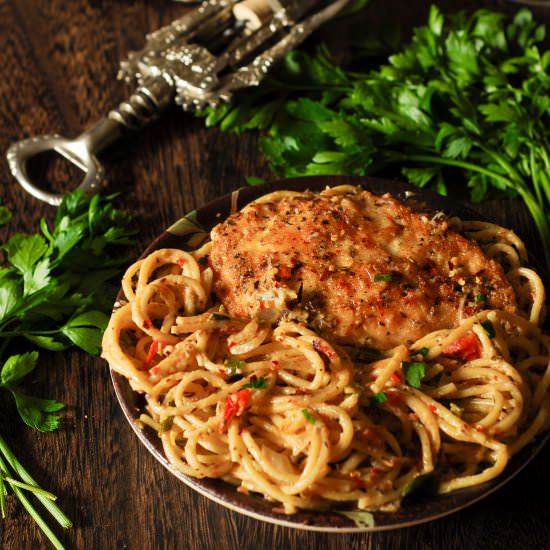 Chicken Pasta in Creamy Wine Sauce - Recipe photo by whatsinthepan