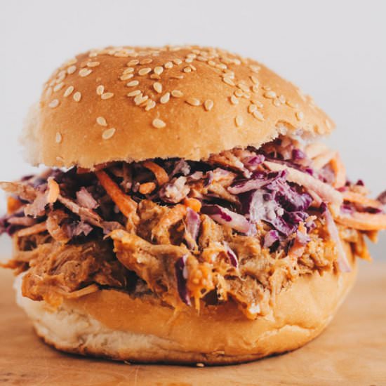Sugar Free BBQ Pulled Pork Sandwich - Recipe photo by addsomeveg