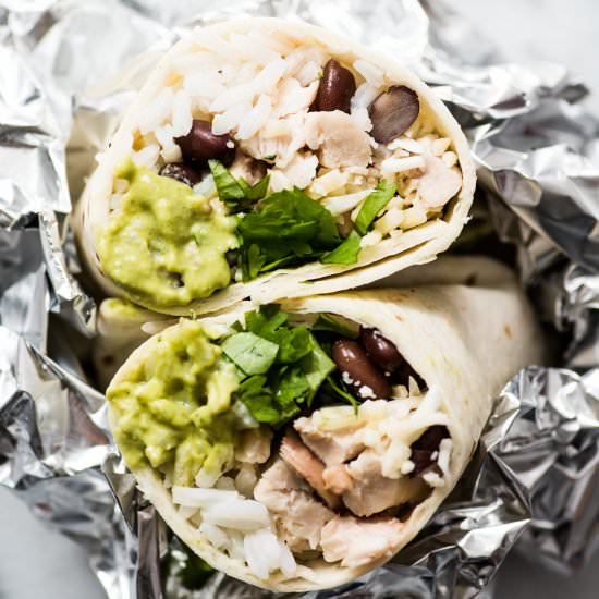 Roasted Poblano Chicken Burritos - Recipe photo by isabeleats