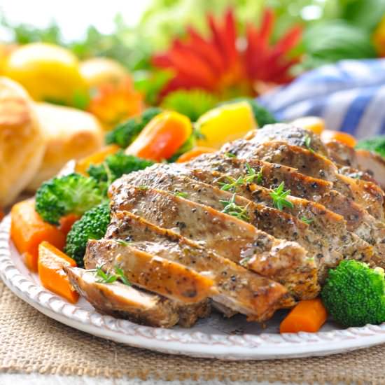 Garlic & Herb Slow Cooker Pork - Recipe photo by The Seasoned Mom