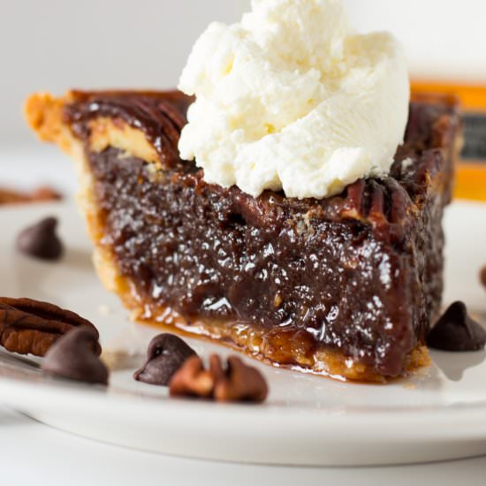 Bourbon Chocolate Pecan Pie - Recipe photo by No Plate Like Home