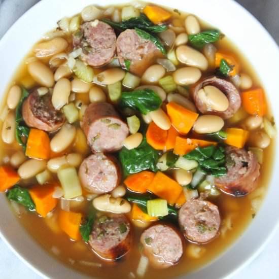 Slow Cooker Sausage and Bean Soup - Recipe photo by twoplacesatonce
