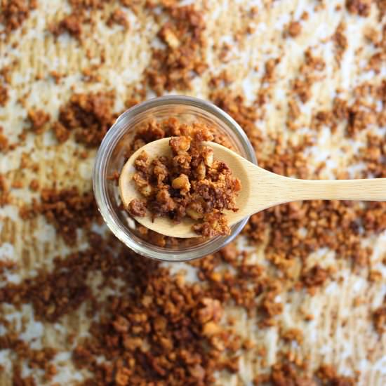 Tofu Bacon Crumbles - Recipe photo by babemadeblog