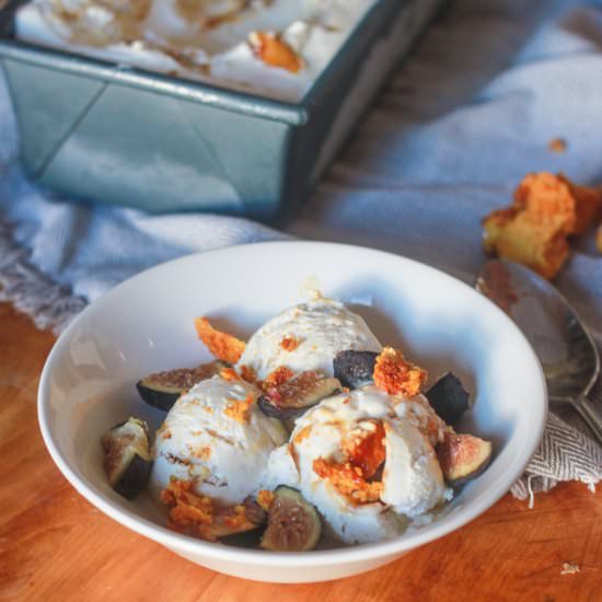 Fig & Honeycomb Ice Cream - Recipe photo by DomesticBatchAsh