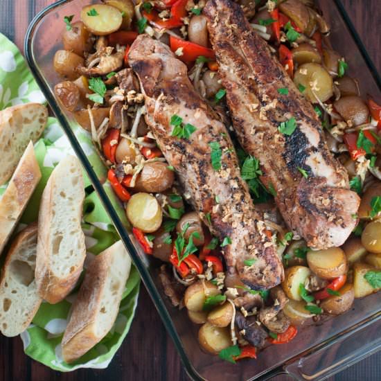 Roasted pork tenderloin & potatoes - Recipe photo by photosandfood