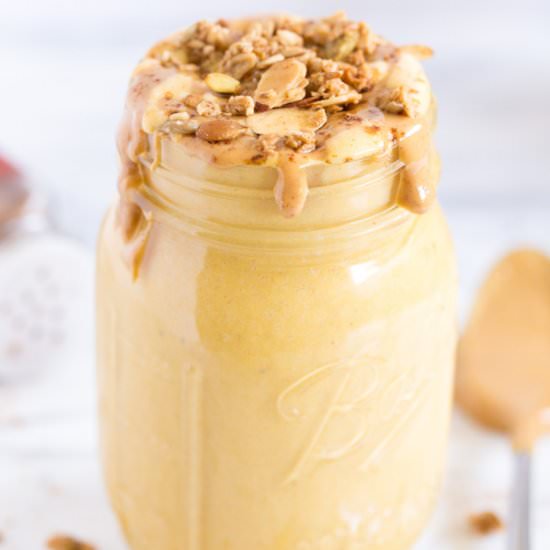 PB Pumpkin Spice Protein Smoothie - Recipe photo by heartandstove