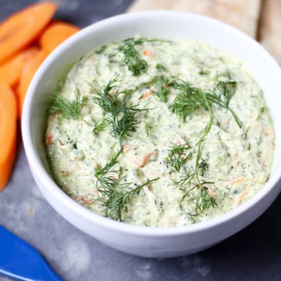 Dilled Veggie Goat Cheese Spread - Recipe photo by the good eats co