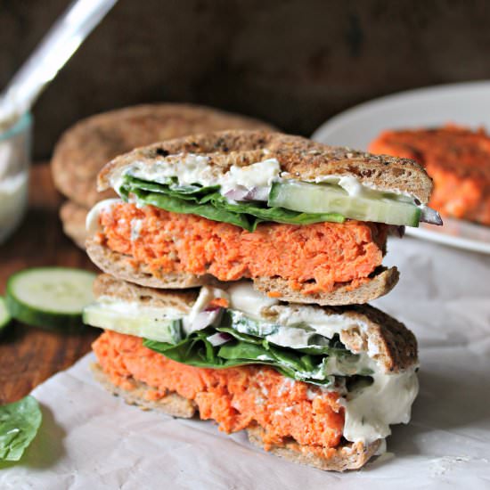 Smoky Salmon Bagel Burgers - Recipe photo by thekitchenprep